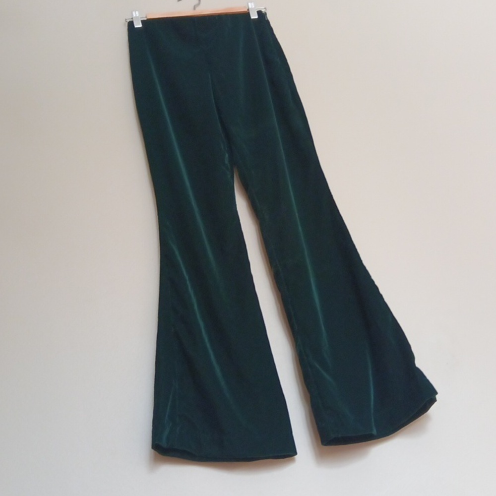 W13" Stretchy H&M Green Velvet Flare Pants